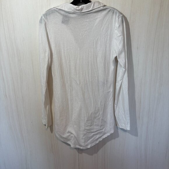 Norma Kamali White One Pocket Button Down Shirt, Sz XS - Picture 4 of 4